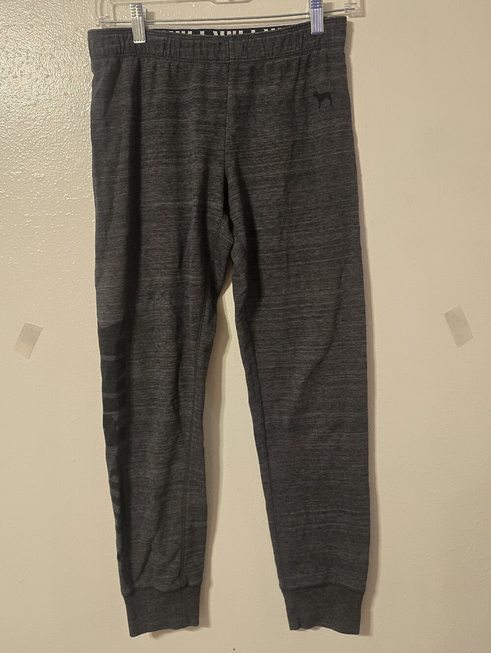 Victoria's Secret PINK Gray Graphic Leg Joggers Sweatpants Small Petite S/P